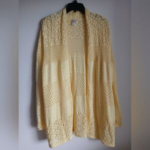 Venus Yellow Size 18 Open Cardigan Open Knit